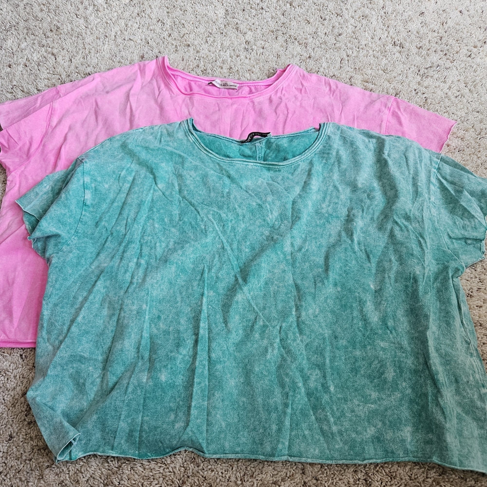 Women’s Short Sleeve Crewneck Tee - Pink & Teal